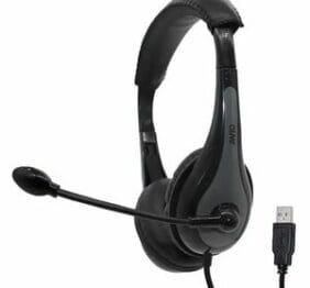AVID Education AE-39 USB Headset with Microphone and Inline Controls, Gray