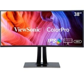 ViewSonic VP3881A 38-Inch IPS WQHD+ Curved Ultrawide Monitor with ColorPro 100% sRGB Rec 709, Eye Care, HDR10 Support, USB C, HDMI, USB, DisplayPort for Professional Home and Office