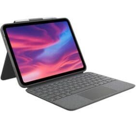 Logitech Combo Touch Keyboard/Cover Case (Folio) for 10.9" Apple, Logitech iPad (10th Generation &A16) Tablet - Oxford Gray