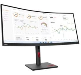 Lenovo ThinkVision T34w-30 34" Class UW-QHD Curved Screen LED Monitor - 21:9 - Raven Black