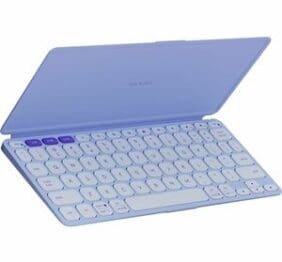Logitech Keys-To-Go 2 Portable Bluetooth Keyboard for Tablet With Built-in Cover, Slim and Compact Wireless Keyboard for Windows, Android, Linux, iPad, iPhone, Mac, Apple TV (Lilac)