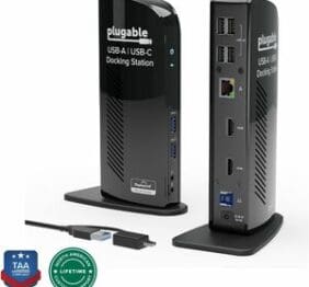 Plugable USB 3.0 Universal Laptop Docking Station Dual Monitor for Windows and Mac