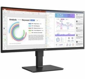 LG 34BQ77QE-B 34" Class Curved Screen LED Monitor - 21:9 - Textured Black - TAA Compliant
